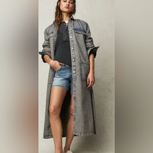 Free People Anna Lou Denim Duster 
Sz M NWT